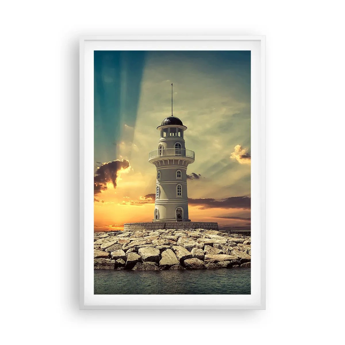 Poster in white frmae - Light, Hope, Beauty - 61x91 cm