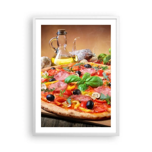 Poster in white frmae - With a Real Italian Flavouring - 50x70 cm