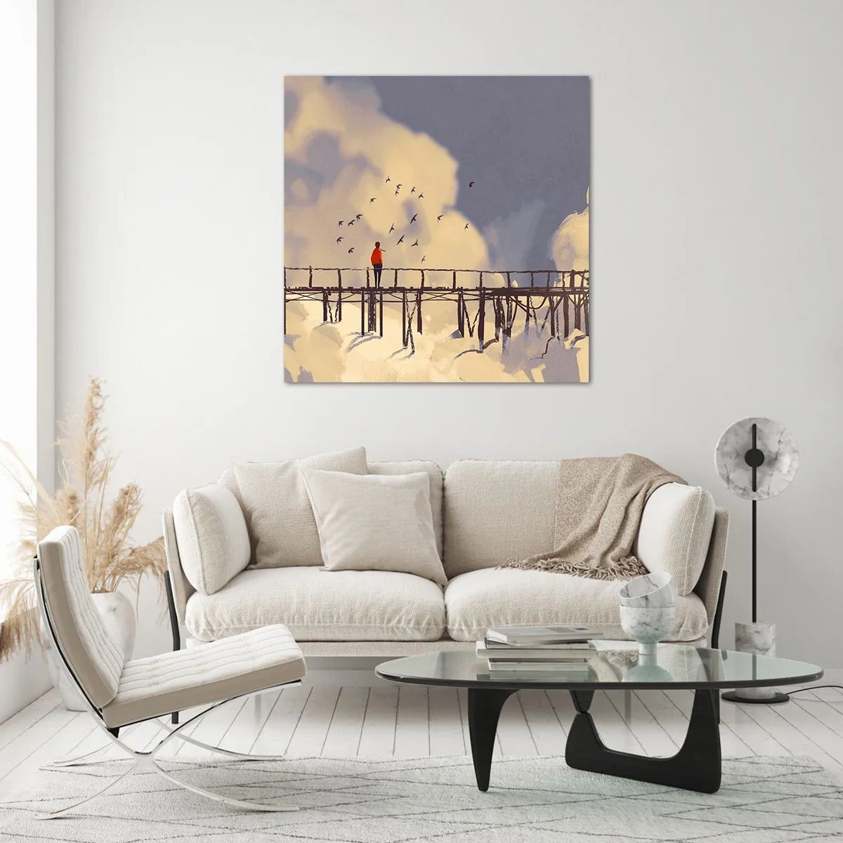 Glass picture - Blue Longing - 60x60 cm