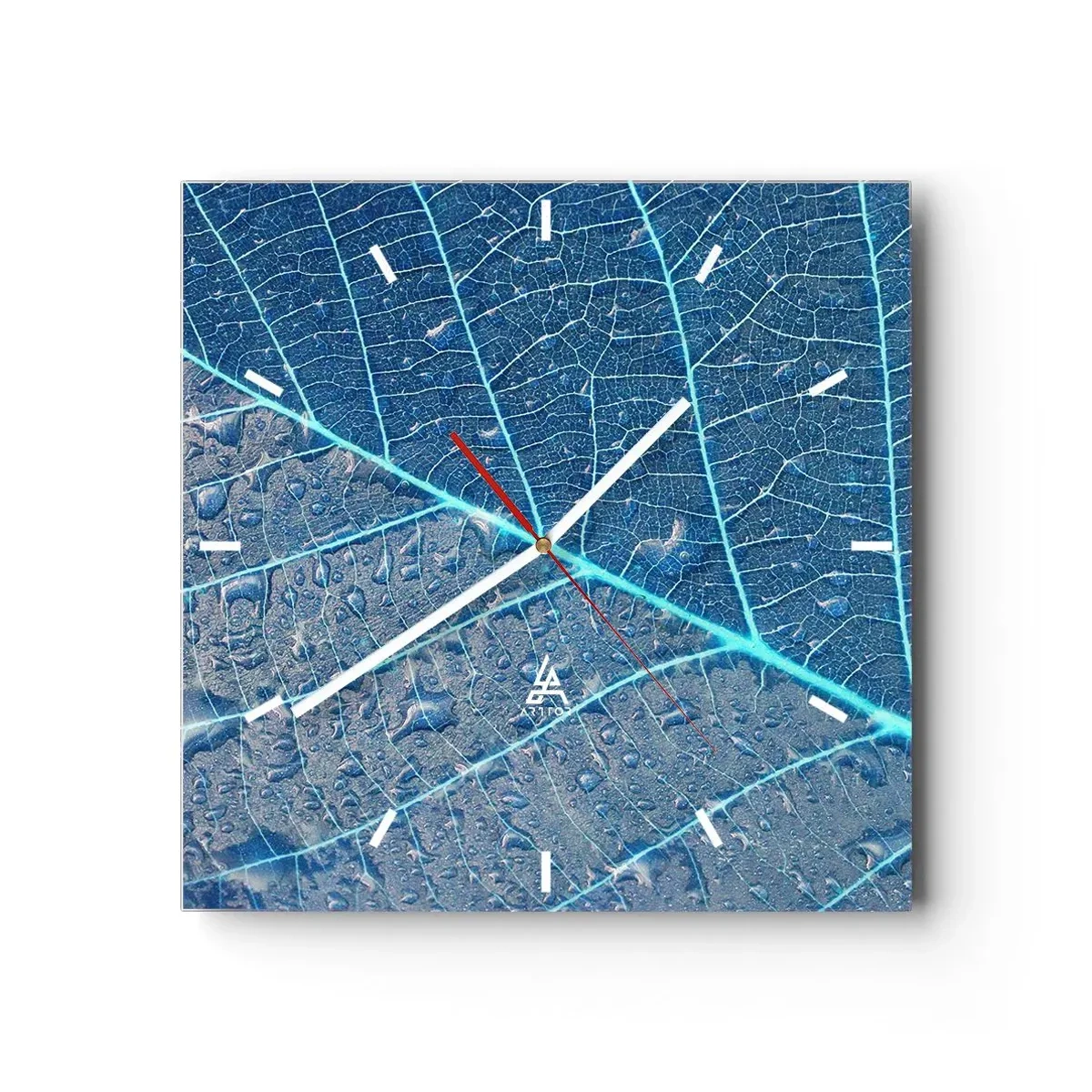 Wall clock - Clock on glass - Life in the Blue - 30x30 cm