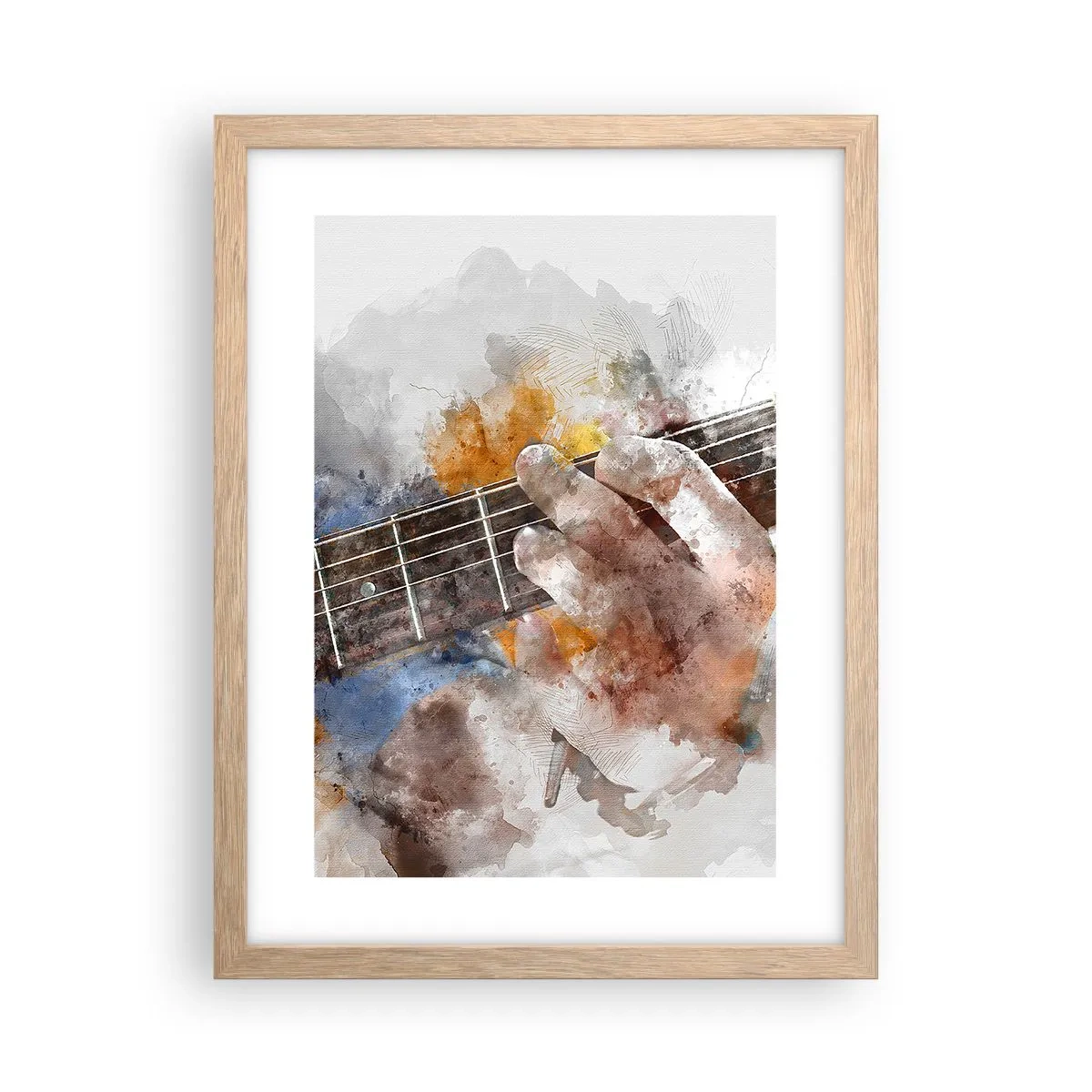 Poster in light oak frame - Poetry Between Strings - 30x40 cm