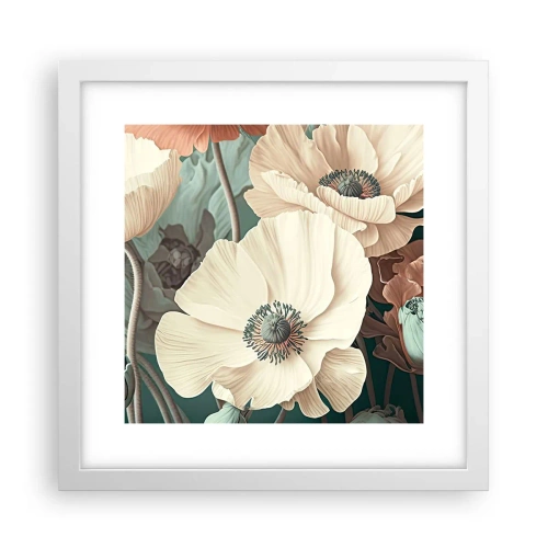 Poster in white frmae - Whisper of the Poppies - 30x30 cm