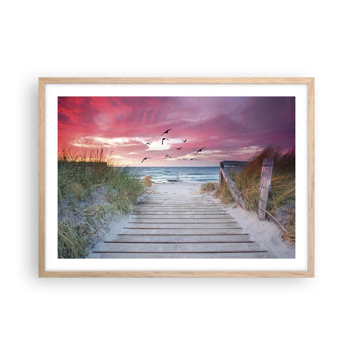 Poster in light oak frame - Baltic Impression - 70x50 cm