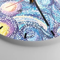 Clock face with lines