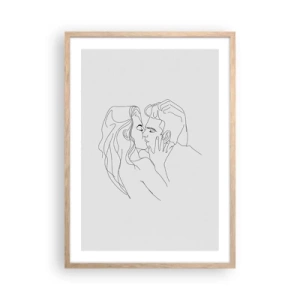 Poster in light oak frame - With the Same Line - 50x70 cm