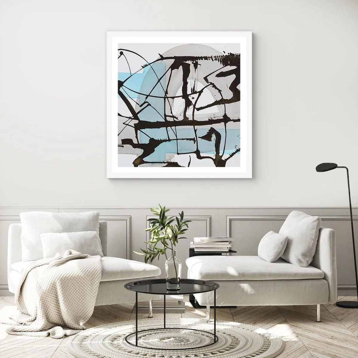 Poster in white frmae - After All Blue - 40x40 cm