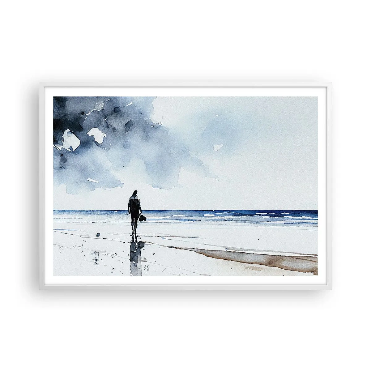 Poster in white frmae - Conversation with the Sea - 100x70 cm