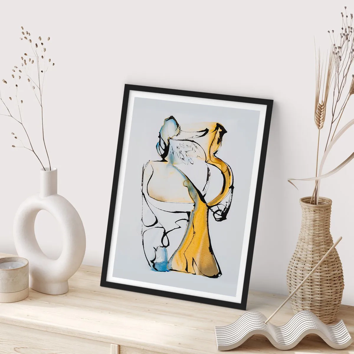 Poster in black frame - Glass Abstract - 50x70 cm