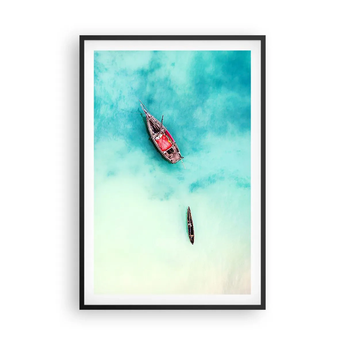 Poster in black frame - On the Beaches of Zanzibar, When the Tide Is High - 61x91 cm