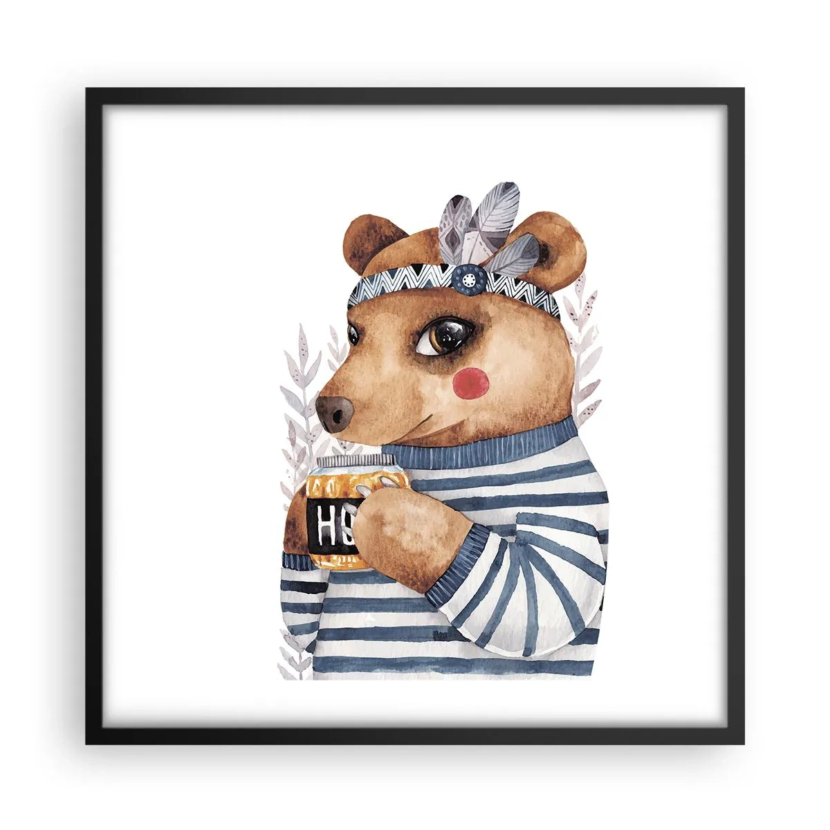 Poster in black frame - Sweet Lady Bear - 50x50 cm