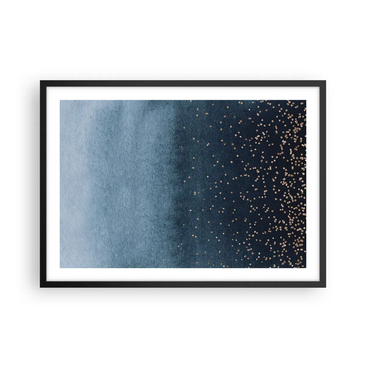 Poster in black frame - Composition - Blue Phases - 70x50 cm