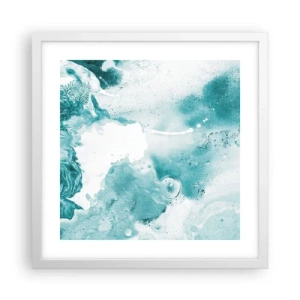 Poster in white frmae - Lakes of Blue - 40x40 cm