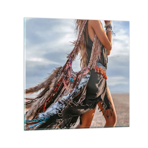 Glass picture - Shaman's Girl - 50x50 cm