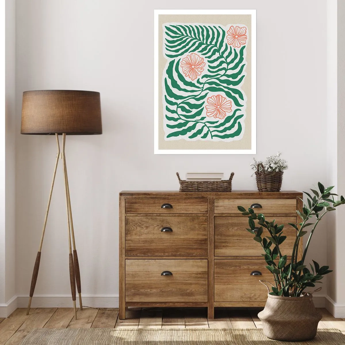 Poster - Blossoming in Green - 30x40 cm