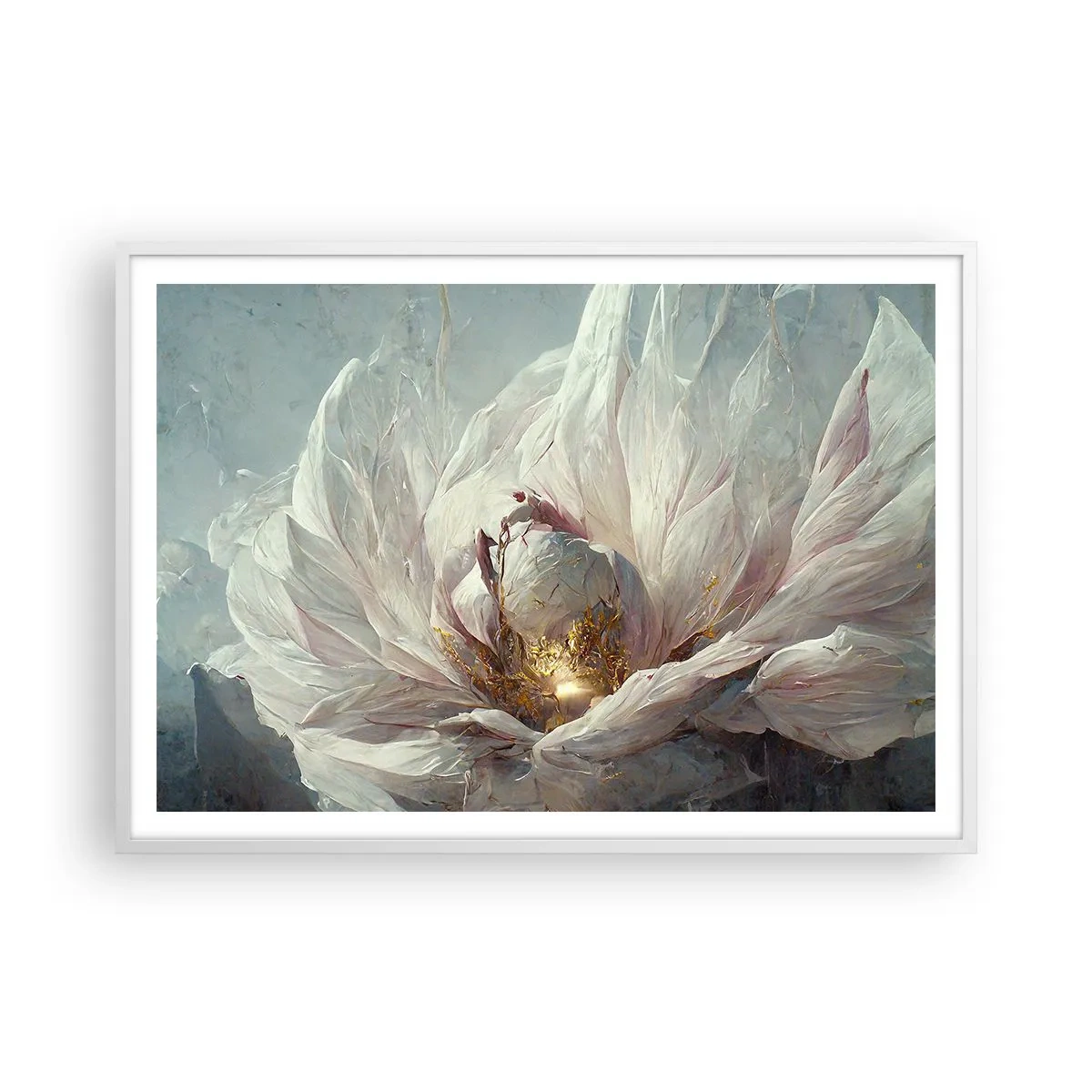 Poster in white frmae - It Blooms Once Every Hunderd Years - 100x70 cm