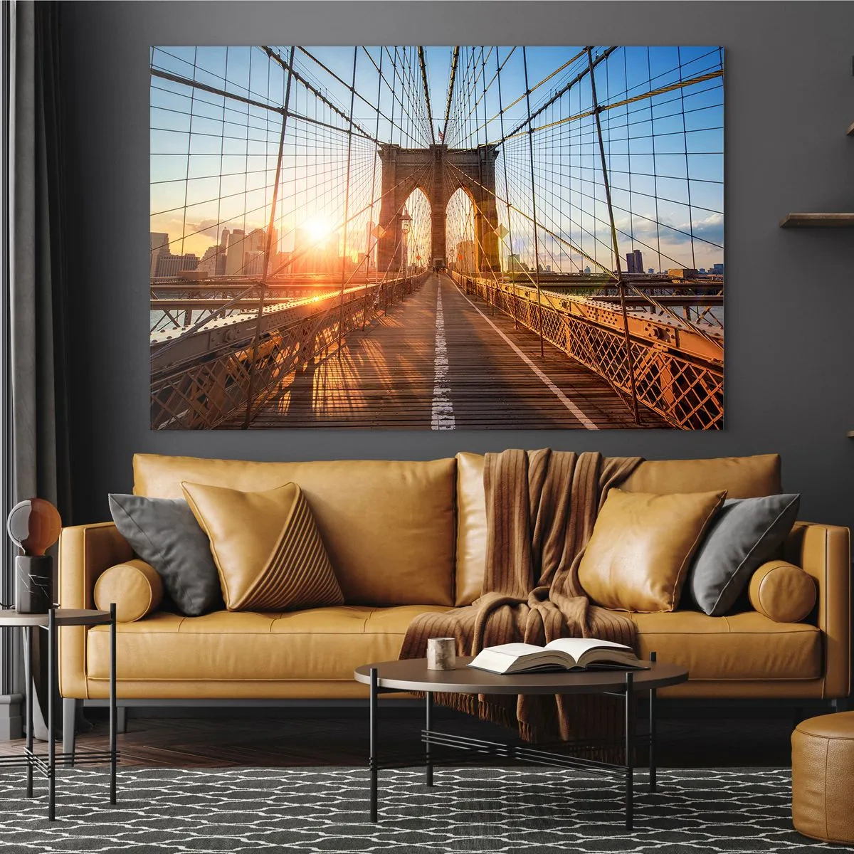 Glass picture - On a Golden Bridge - 100x70 cm