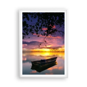 Poster in white frmae - Serenity of the Lake - 70x100 cm