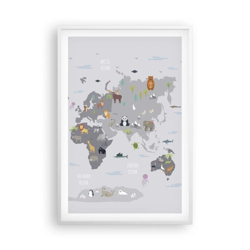 Poster in white frmae - Tell Me Where You Are From - 61x91 cm