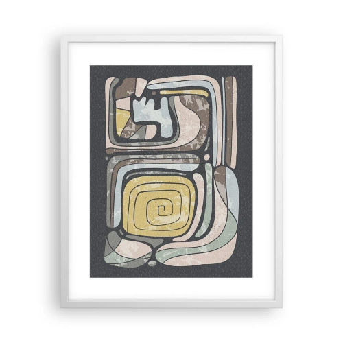 Poster in white frmae - Abstract in Precolumbian Style  - 40x50 cm