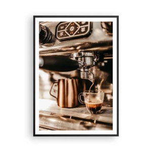 Poster in black frame - Glow of a Coffee - 70x100 cm