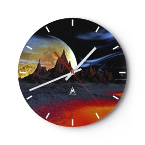 Wall clock - Clock on glass - Unknown World - 40x40 cm