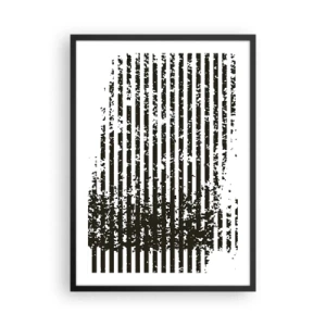 Poster in black frame - Abstract pattern with lines and texture - 50x70cm - Rhythm and Noise - Modern wall decoration for the living room and bedroom ARTTOR