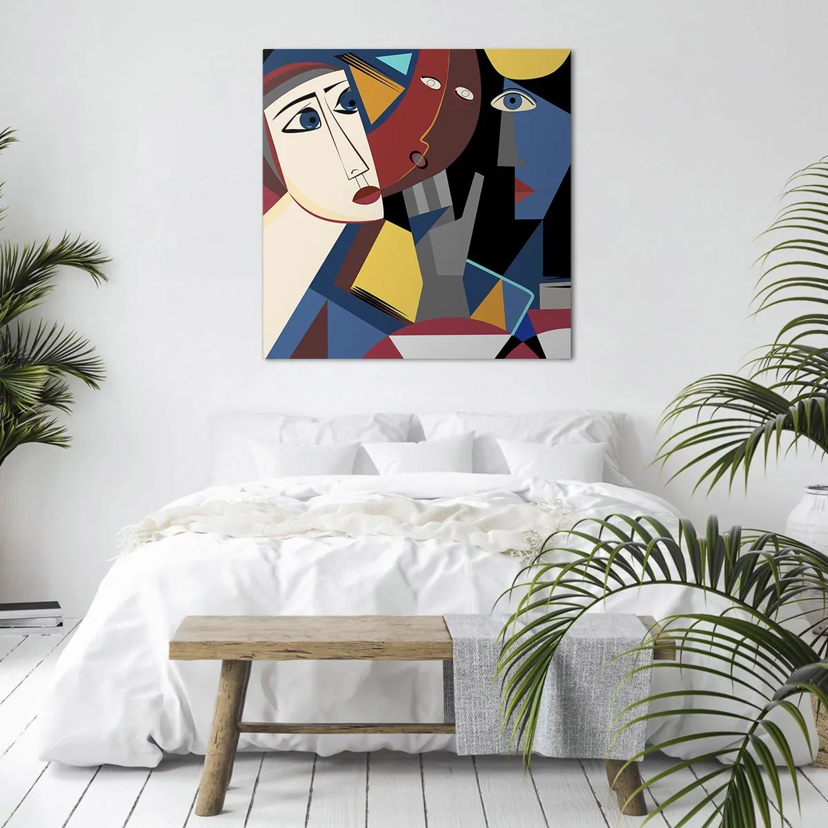 Canvas picture - Conversation of Cubists - 30x30 cm