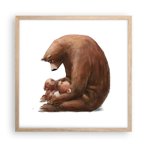 Poster in light oak frame - Sweet Dreams, Kids - 50x50 cm
