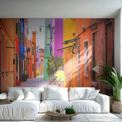 Photo Wallpaper Premium Sand - Rainbow Alley - City, Venice, Architecture - 250x175 cm