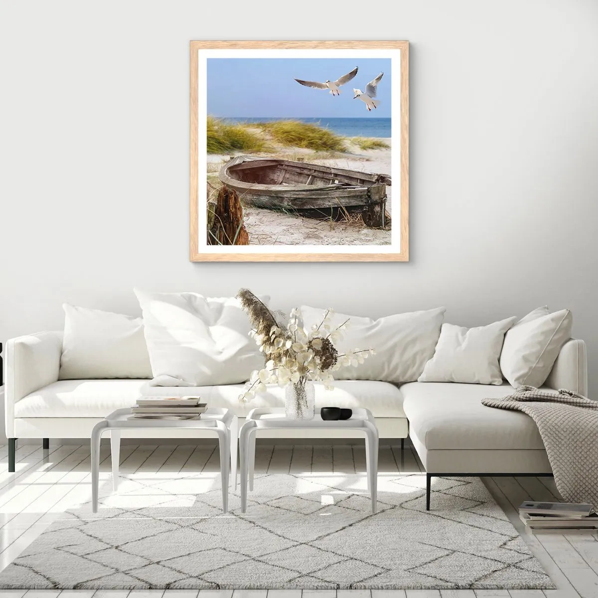 Poster in light oak frame - Bathed in the Sun - 40x40 cm