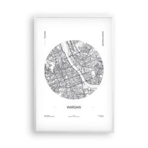 Poster in white frmae - Anatomy of Warsaw - 61x91 cm