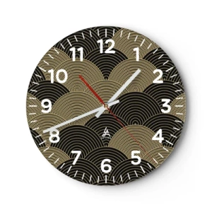Wall clock - Clock on glass - Unity in Multitude - 30x30 cm