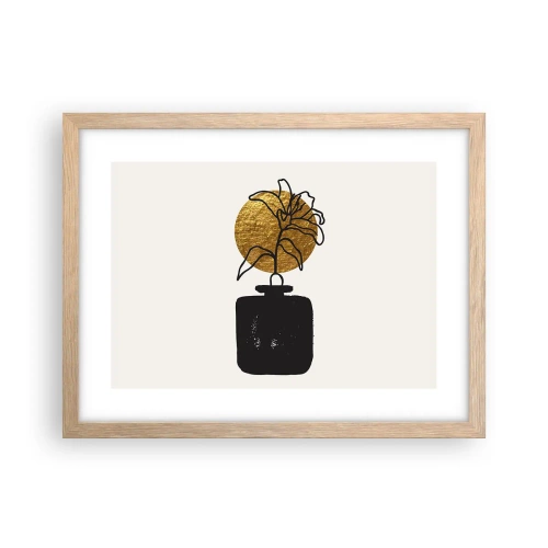 Poster in light oak frame - Beauty Precious as Gold - 40x30 cm