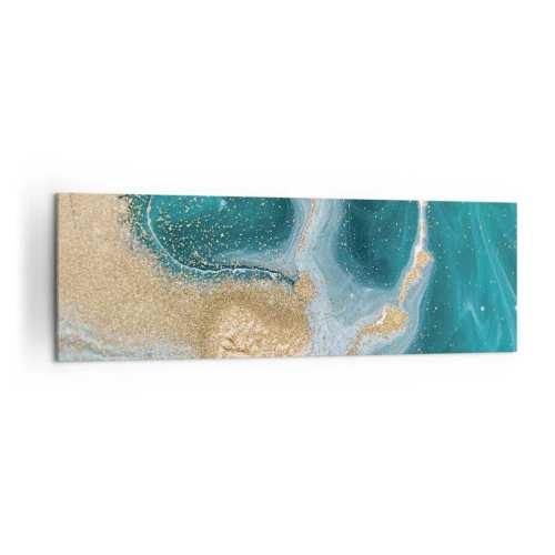 Canvas picture - Swirl of Gold and Turquiose - 160x50 cm