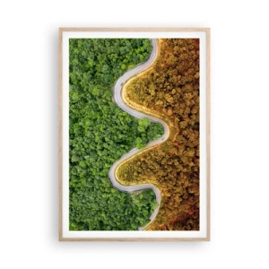 Poster in light oak frame - Borders and Breakthroughs - 70x100 cm