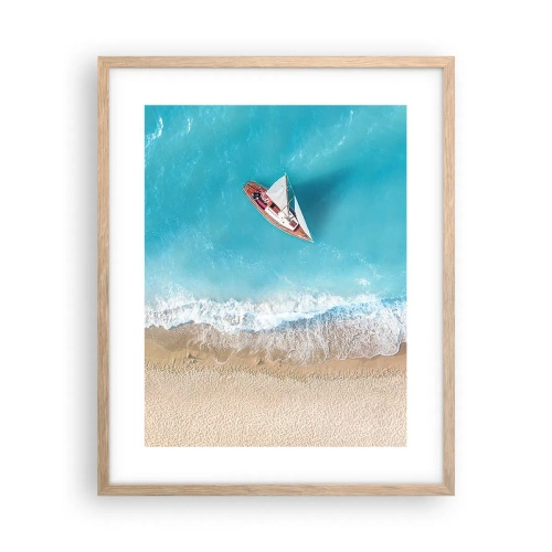 Poster in light oak frame - On the Border of Blue and Gold - 40x50 cm