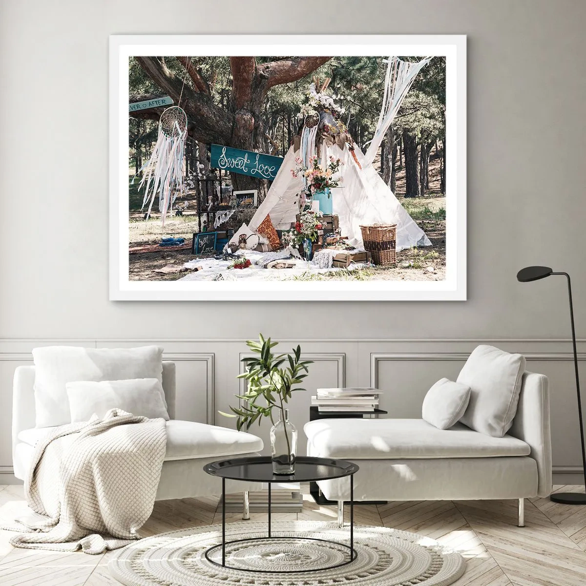 Poster in white frmae - Make Love… - 40x30 cm