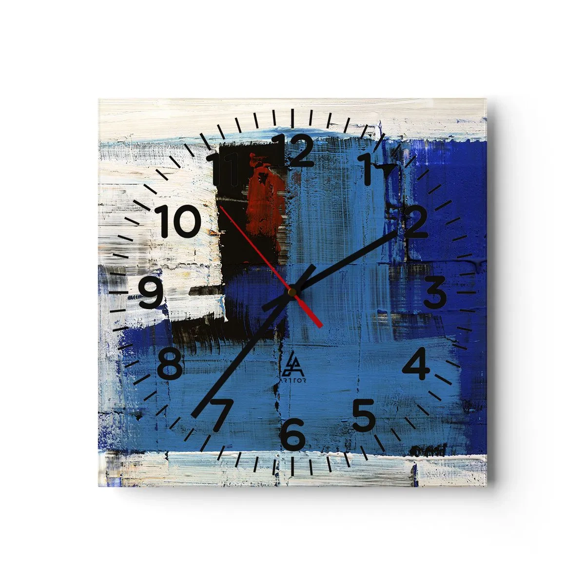 Wall clock - Clock on glass - The Secret of Blue - 30x30 cm