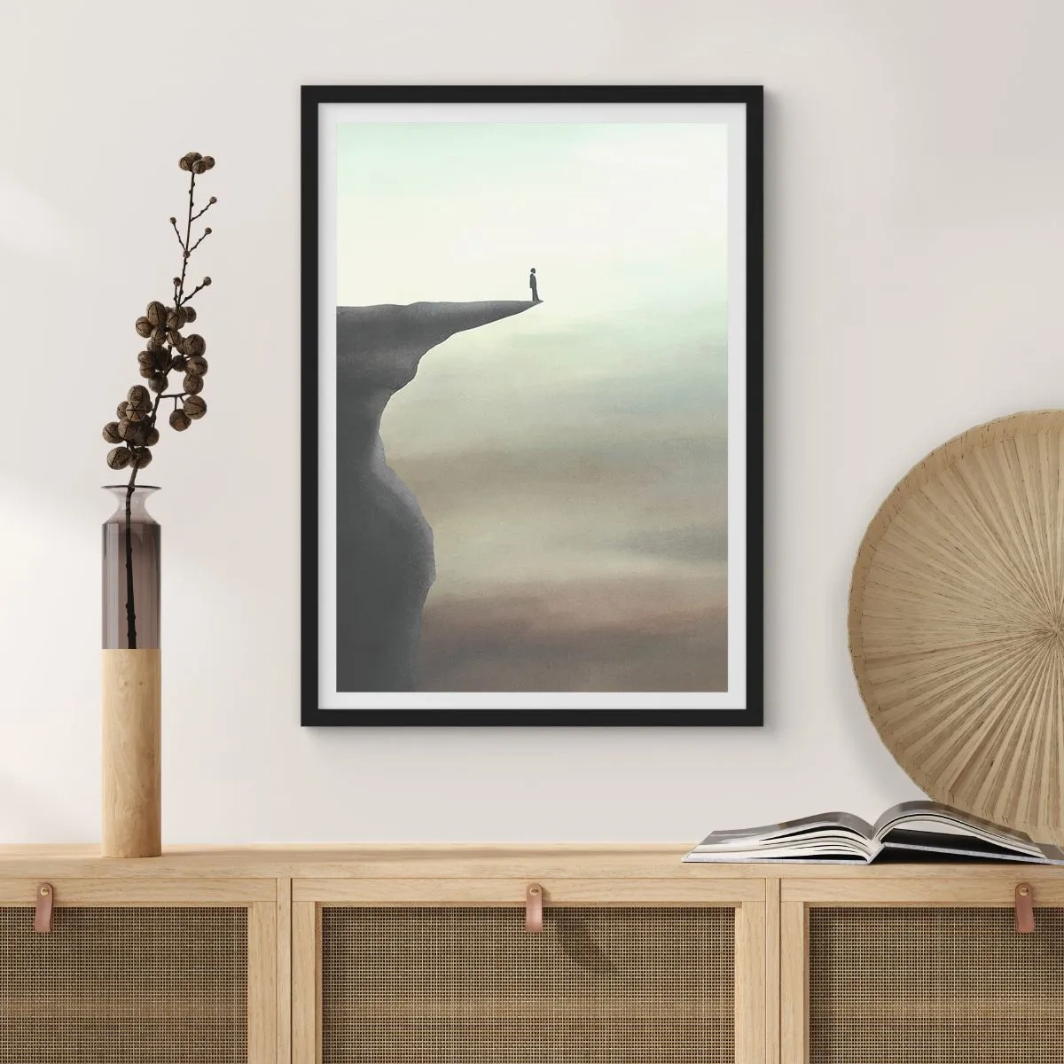 Poster in black frame - Upwards, Naturally! - 61x91 cm