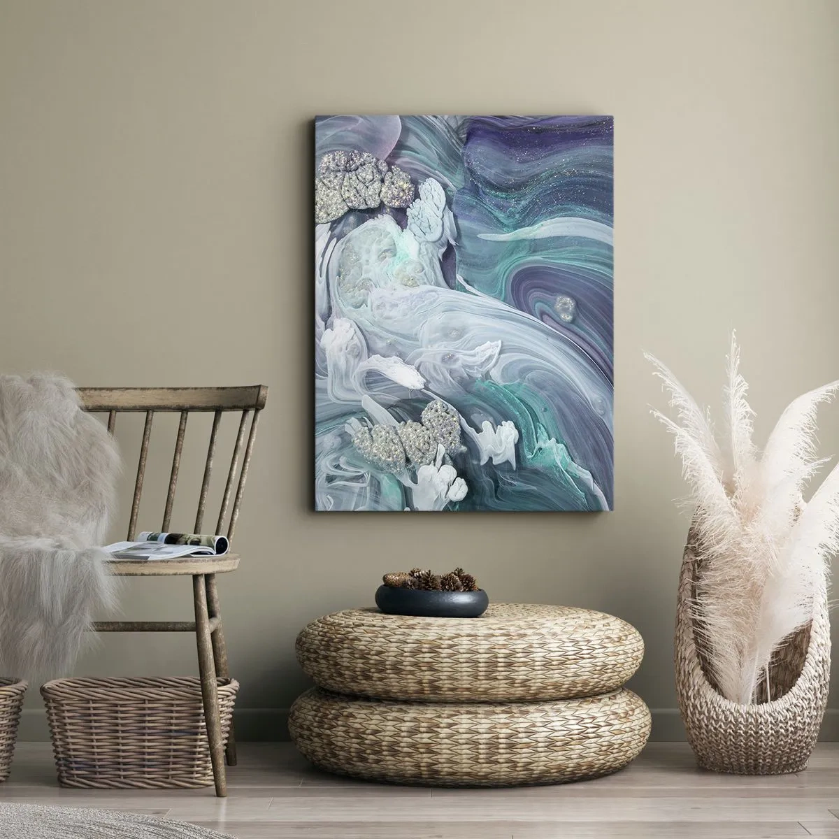 Canvas picture - Currents of Blue - 65x120 cm