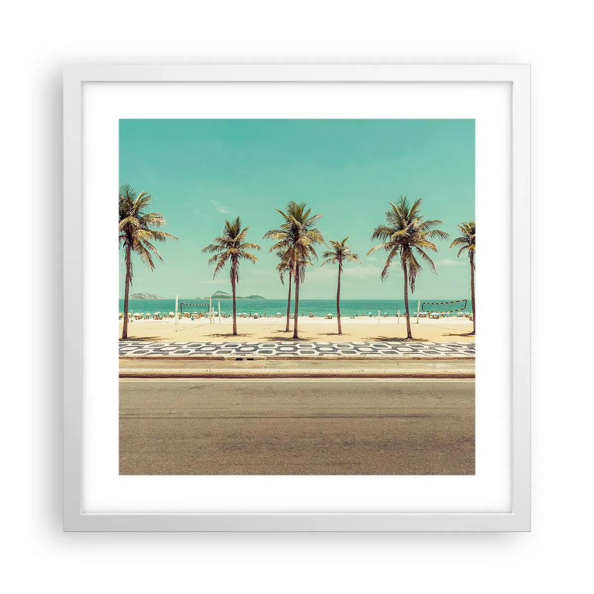 Poster in white frmae - By the Beach - 40x40 cm