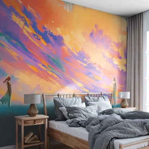 Photo Wallpaper Premium Canvas - Power of Attraction - Abstraction, Woman and Man, Piece - 300x210 cm