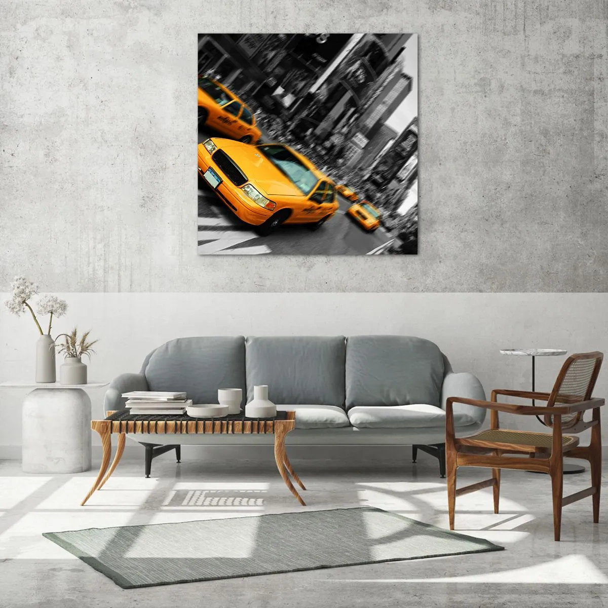 Glass picture - New York Sun Drops - 70x70 cm