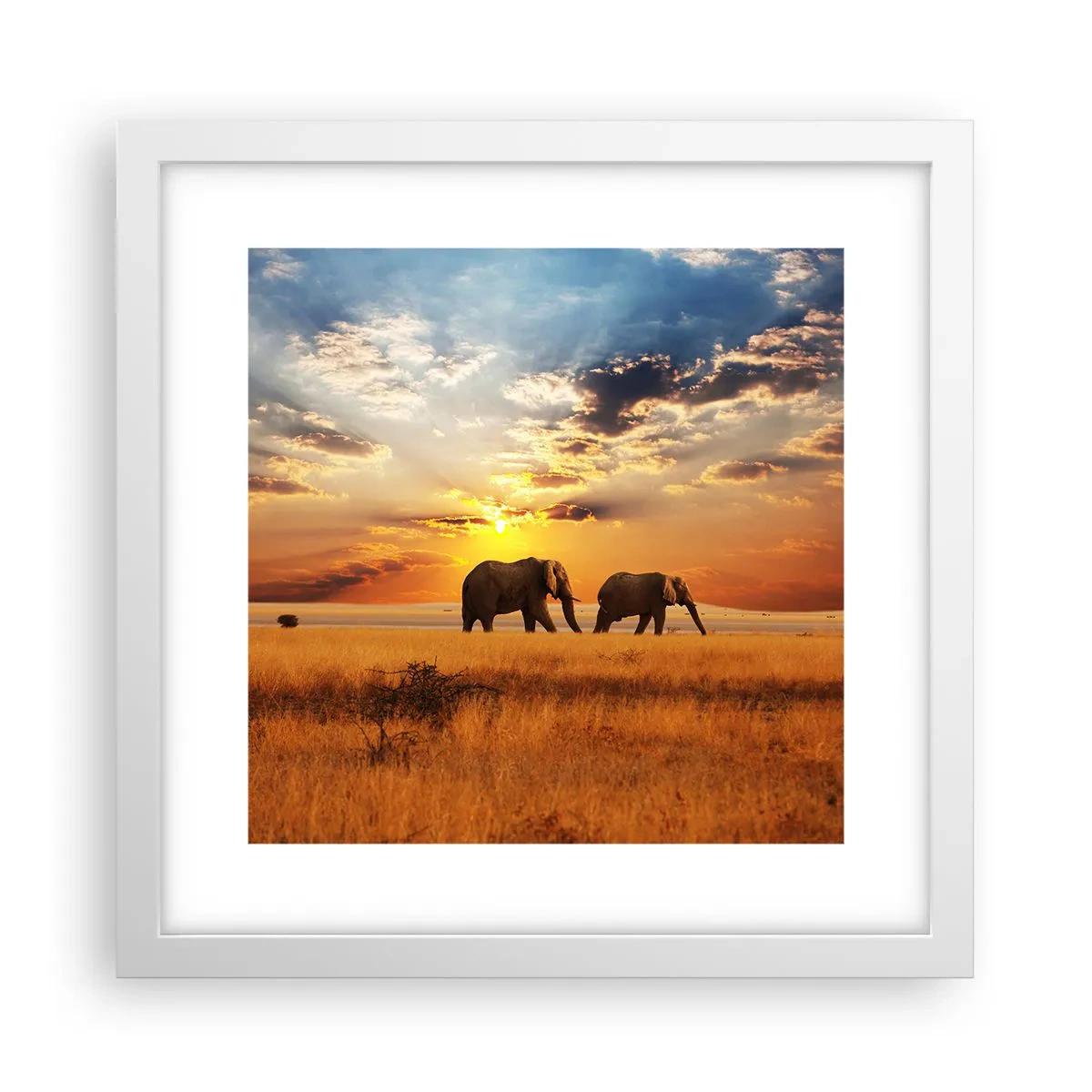 Poster in white frmae - Family Walk - 30x30 cm