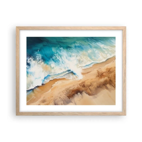 Poster in light oak frame - Returning Wave - 50x40 cm