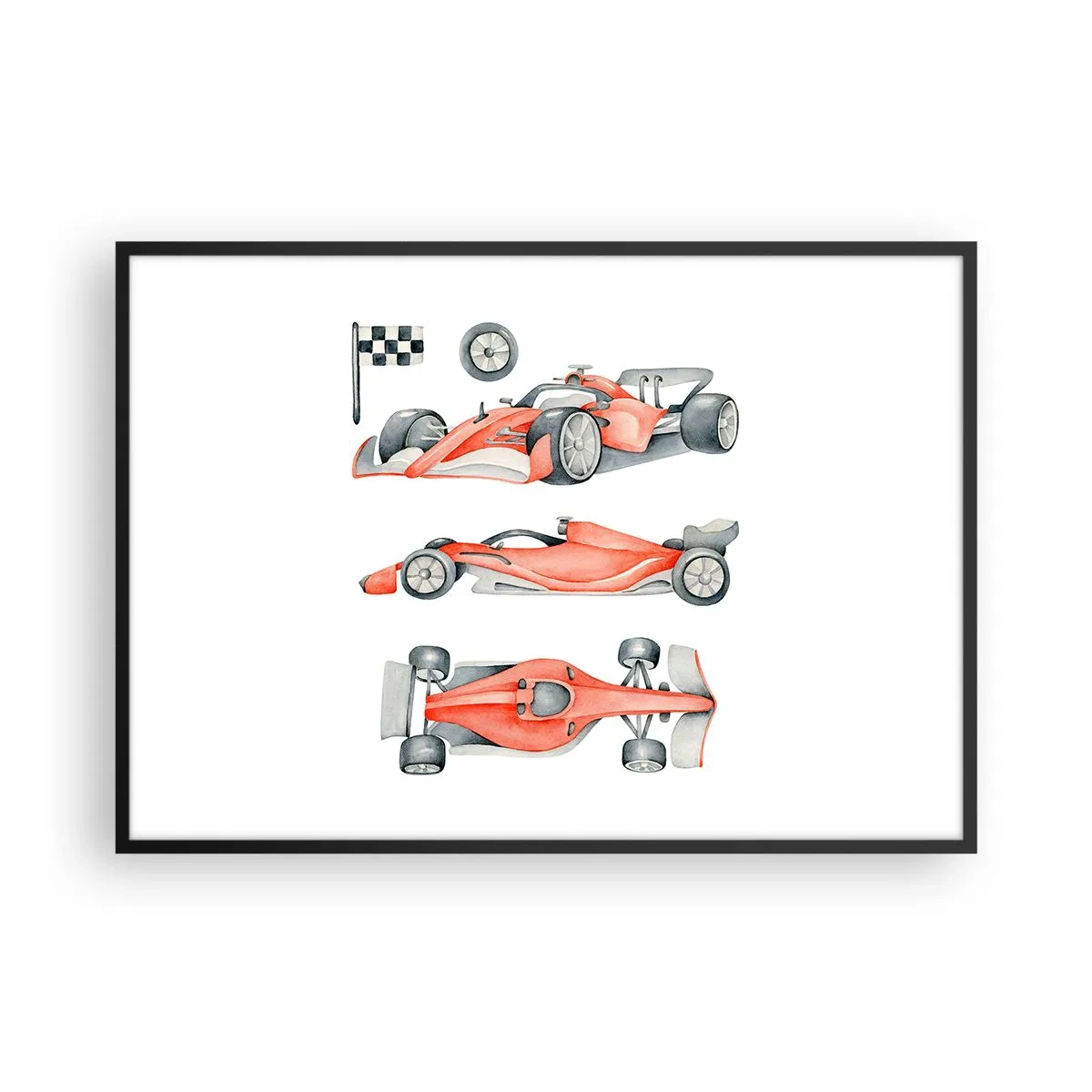 Poster in black frame - Race for the Dreams - 100x70 cm