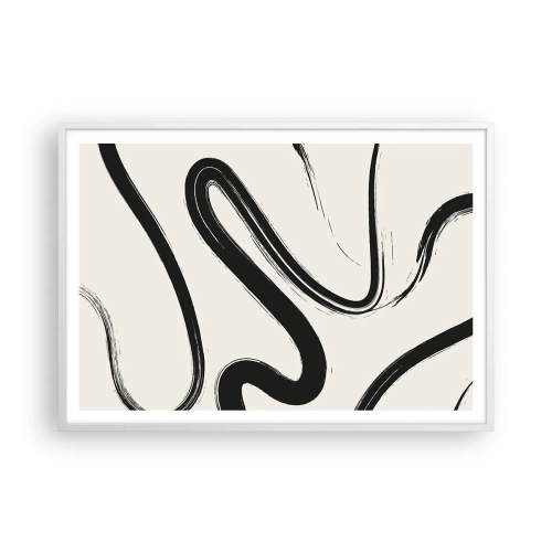 Poster in white frmae - Black and White Fancy - 100x70 cm