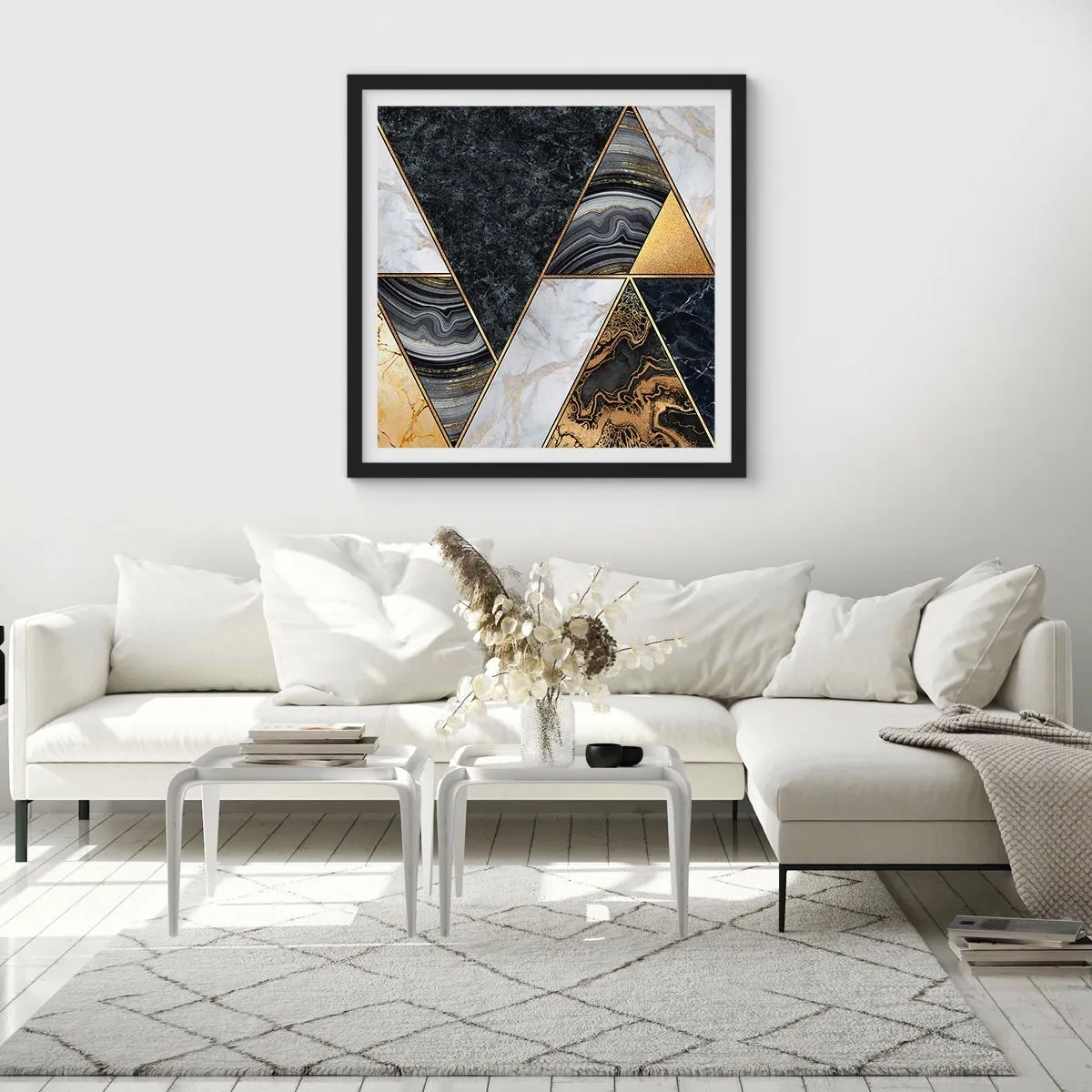 Poster in black frame - Stone on Stone - 40x40 cm