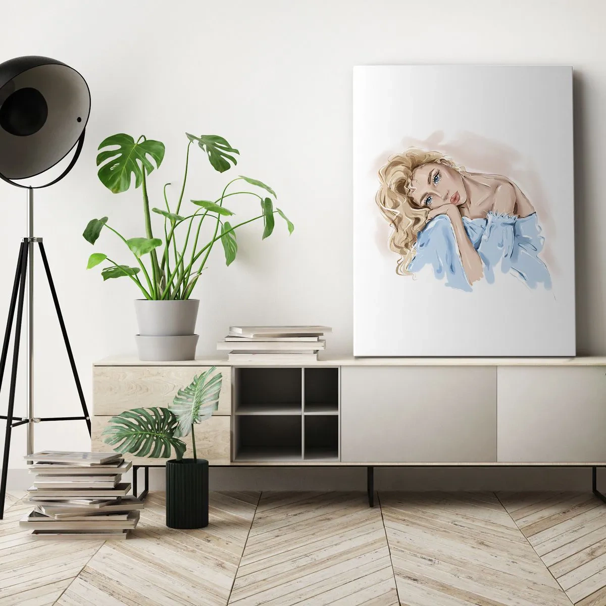 Canvas picture - Dreamy in Blue - 55x100 cm