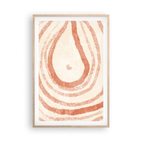 Poster in light oak frame - Coral Circles - Composition - 61x91 cm